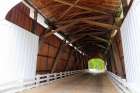 USA, Oregon, Lane County, Jasper Place Road, Fall Creek. Pengra Covered Bridge. Art Print